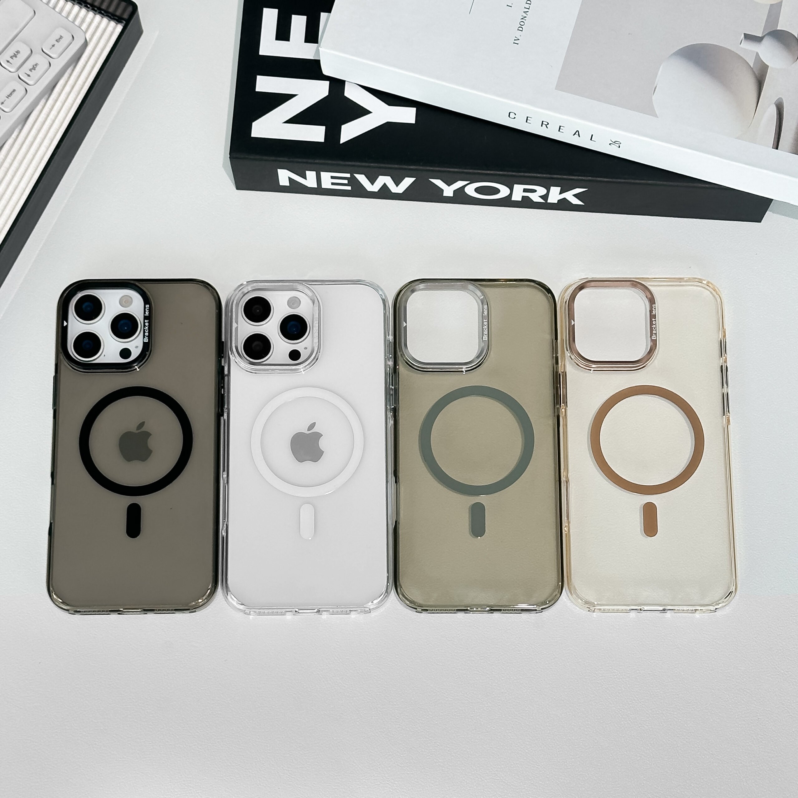 New Design Stand Bracket Clear Back Cover for iPhone 17 16 15Pro Max