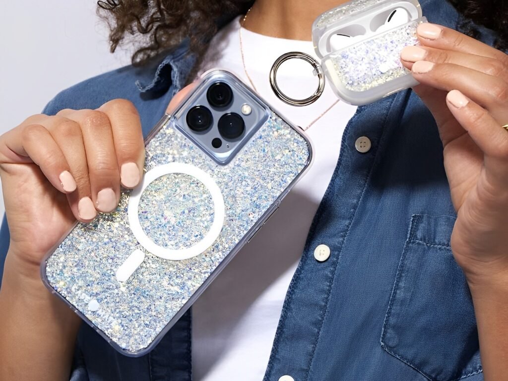 MagSafe iPhone case with shining diamond finish