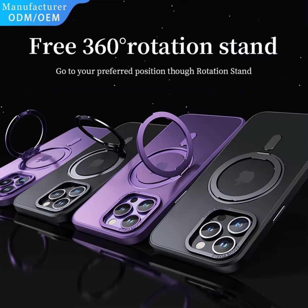 case with 360 rotatable magnetic ring