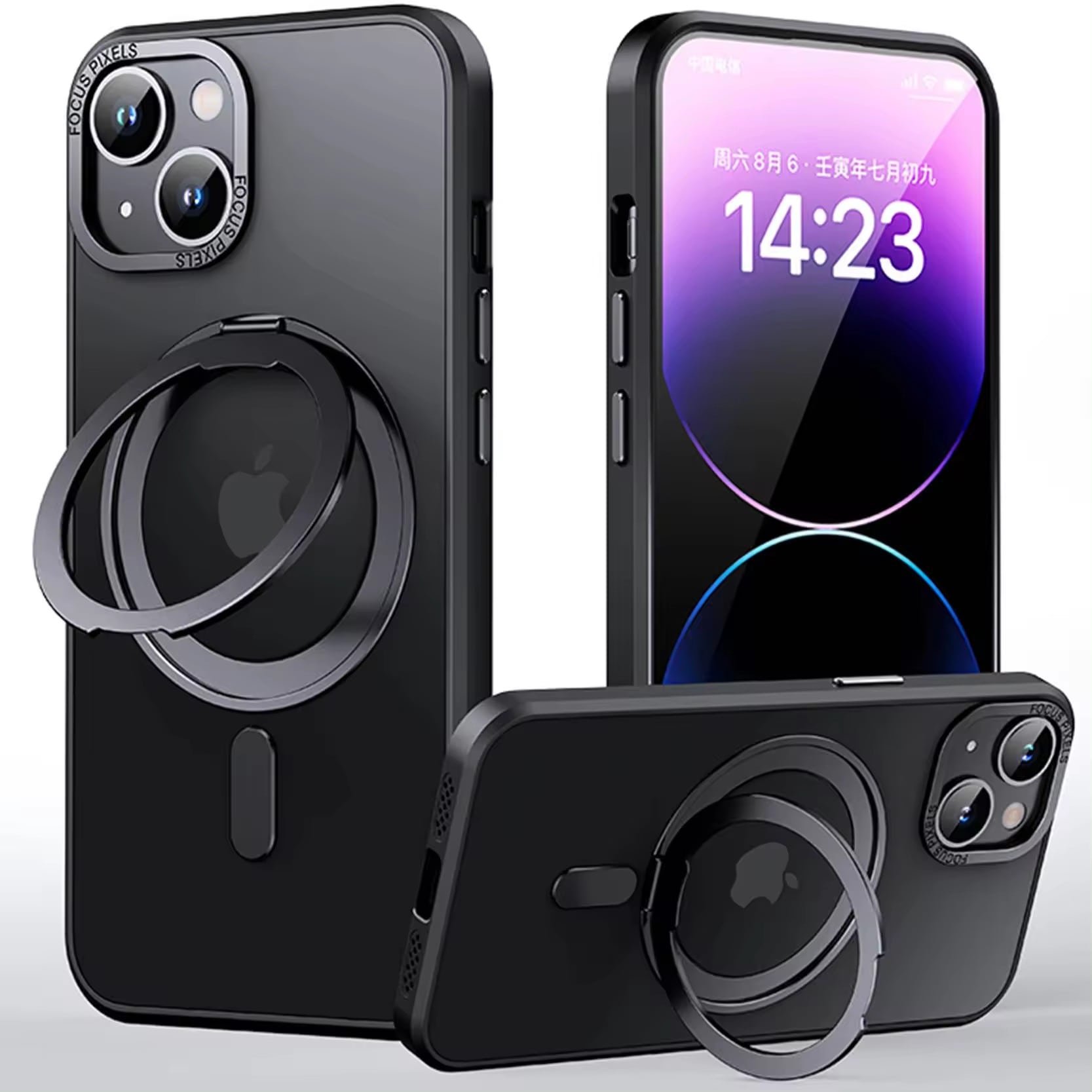 Thin Case with 360 Rotatable Magnetic Ring