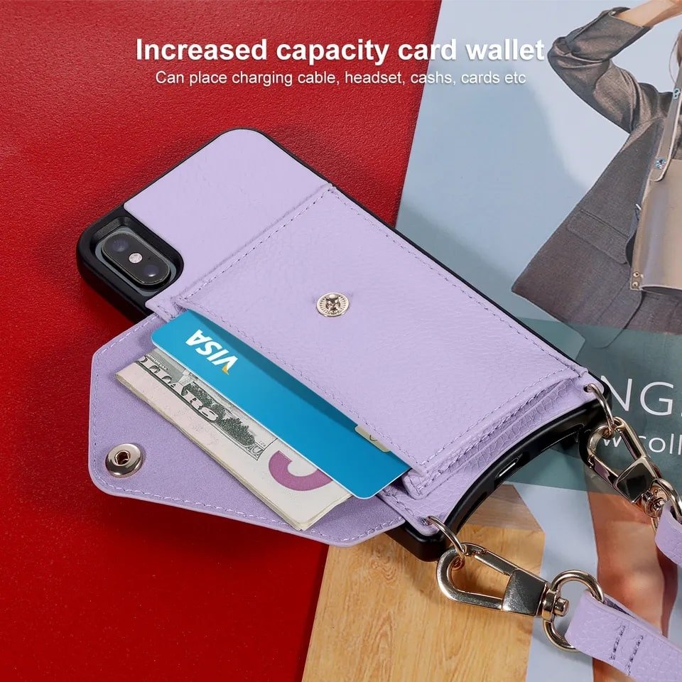 Crossbody Wallet Phone Case With Lanyard
