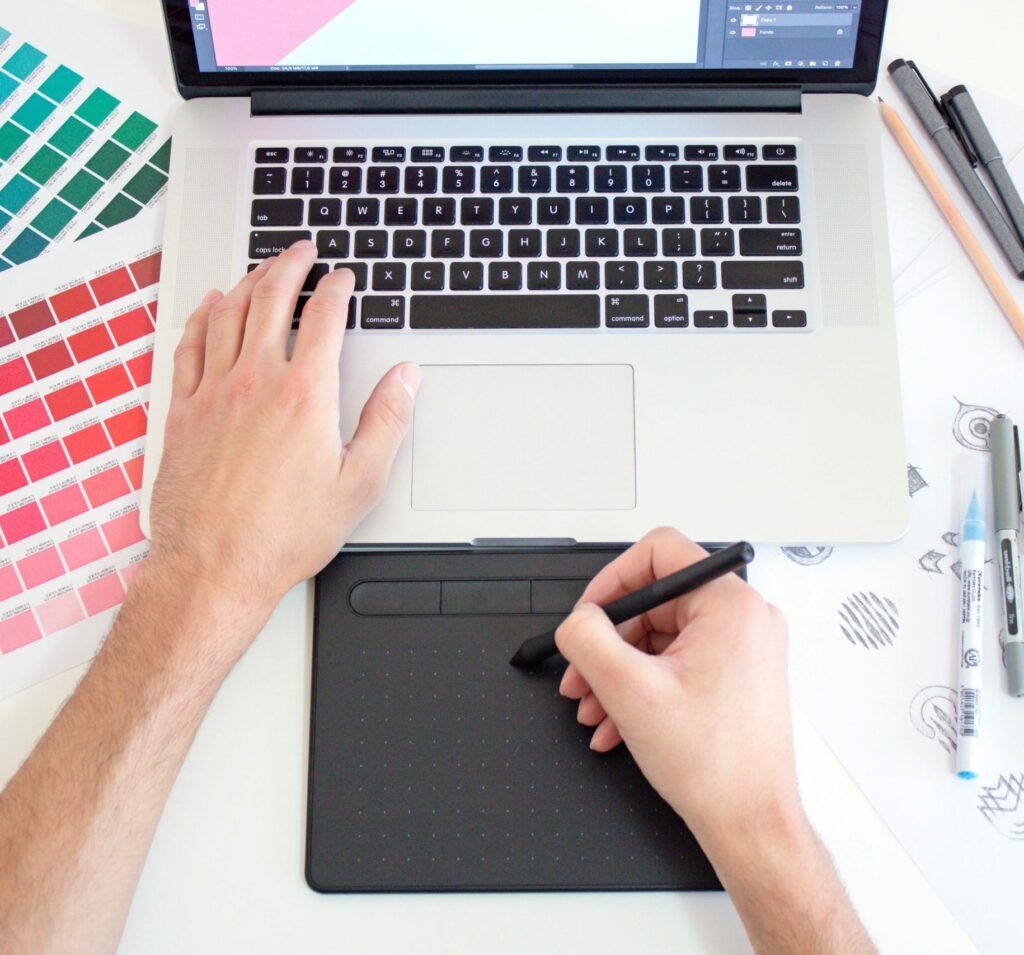 Phone case graphic design workstation