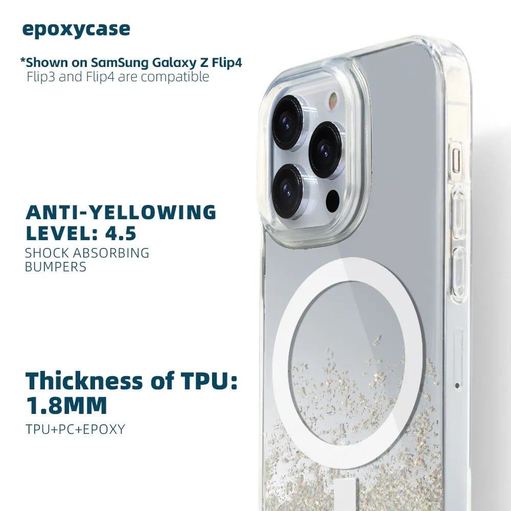 glitter magnetic glass phone case