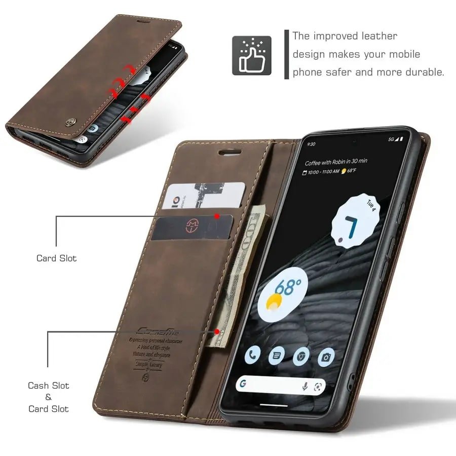 Google Pixel 7 Leather Case With Card Holder
