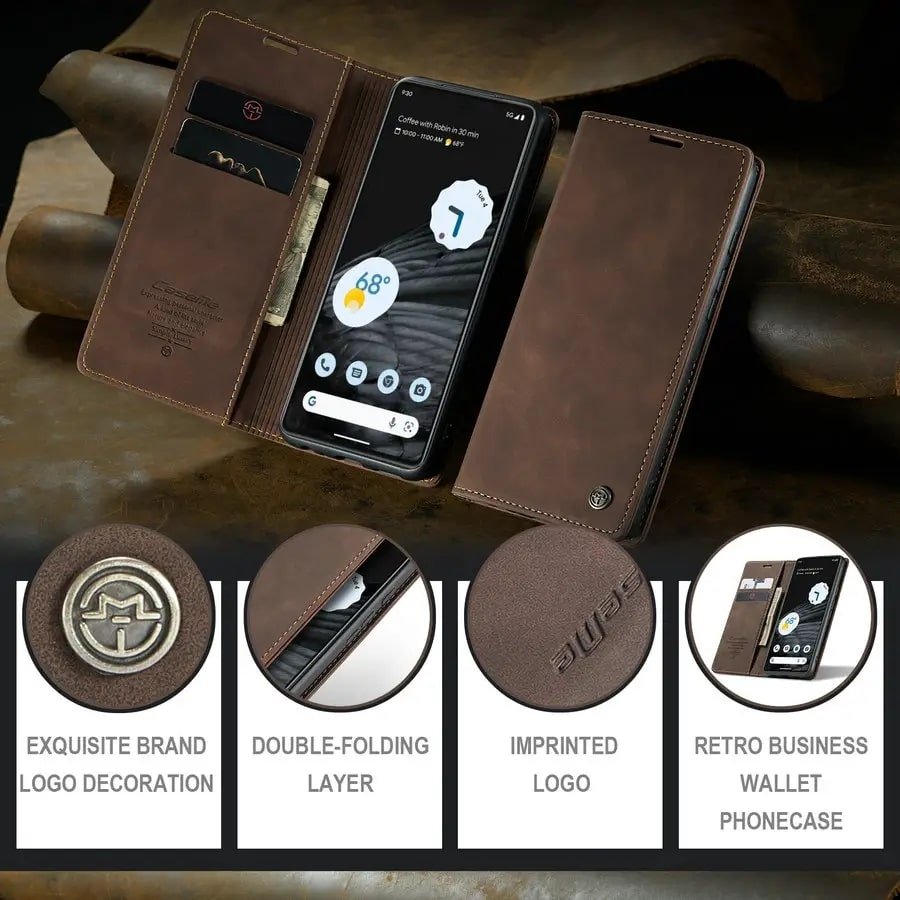 Google Pixel 7 Leather Phone Case With Card Holder