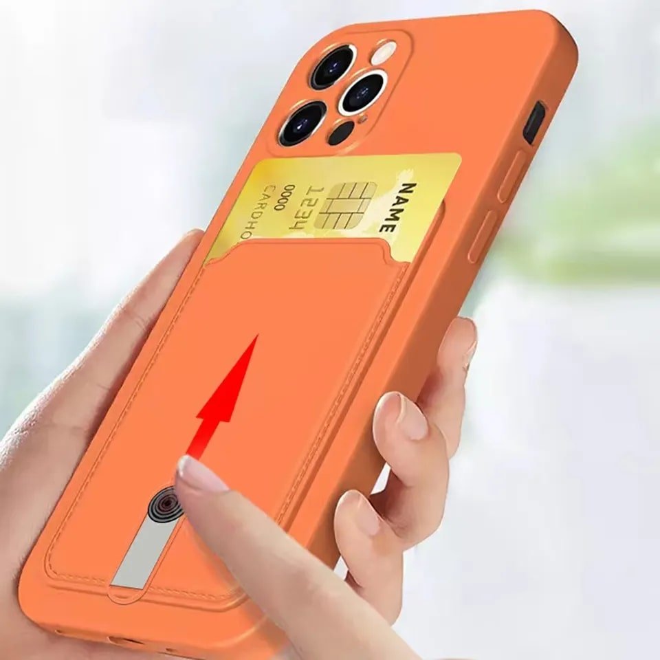 Liquid Silicone Phone Case With Card Holder
