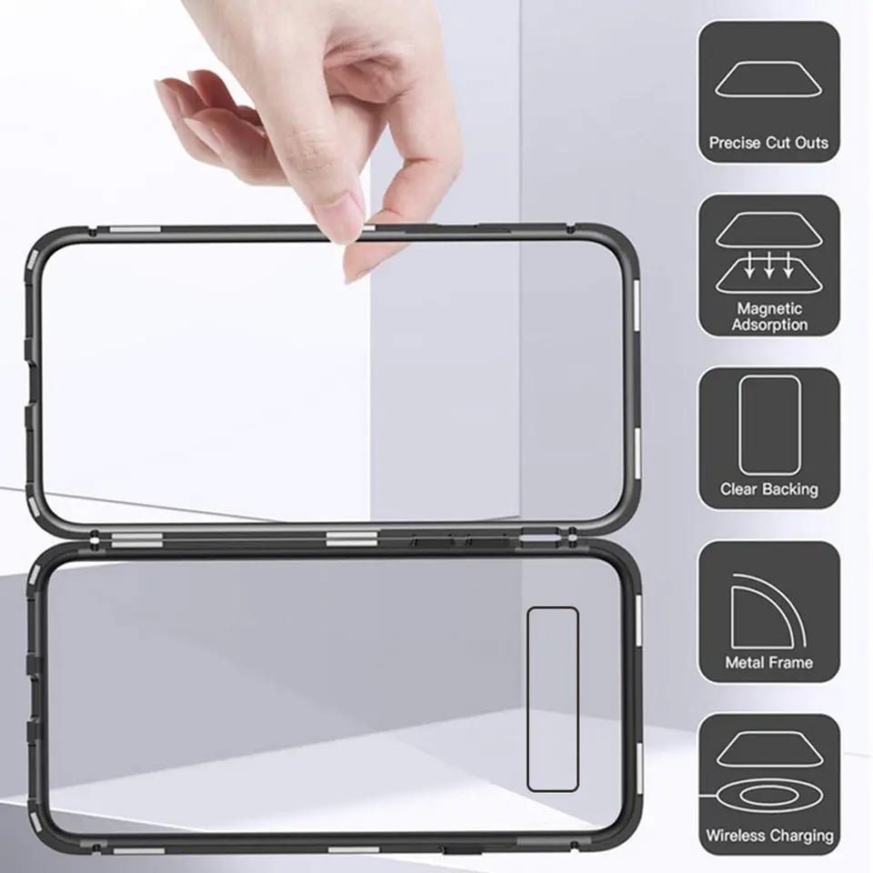 magnetic tempered glass double-sided phone case