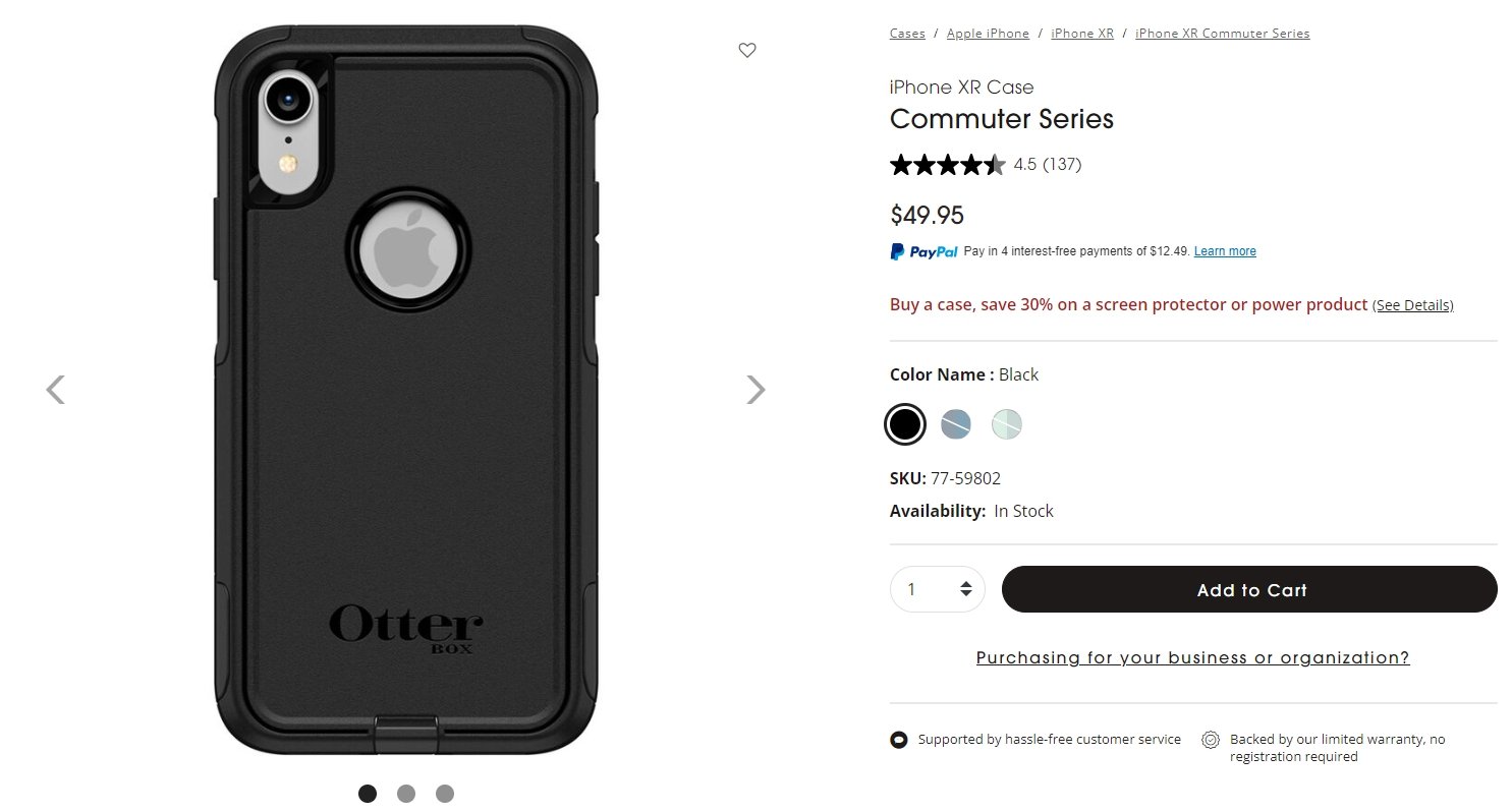 otterbox commuter series case for iphone xr