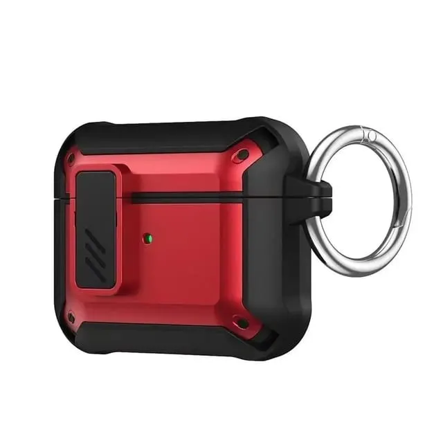 Silicone Hybrid Bumper Armor AirPods Protective Cover with Lock Clip