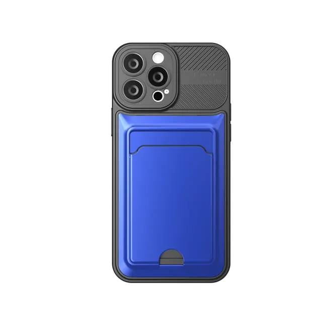 Armor Hybrid Phone Case with Card Holder for iPhone