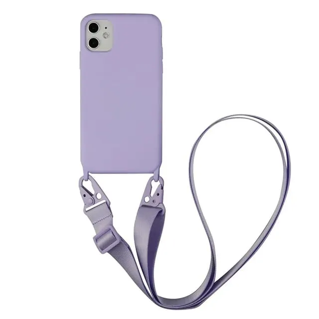 Crossbody iPhone Case with Lanyard Shockproof Silicone Case