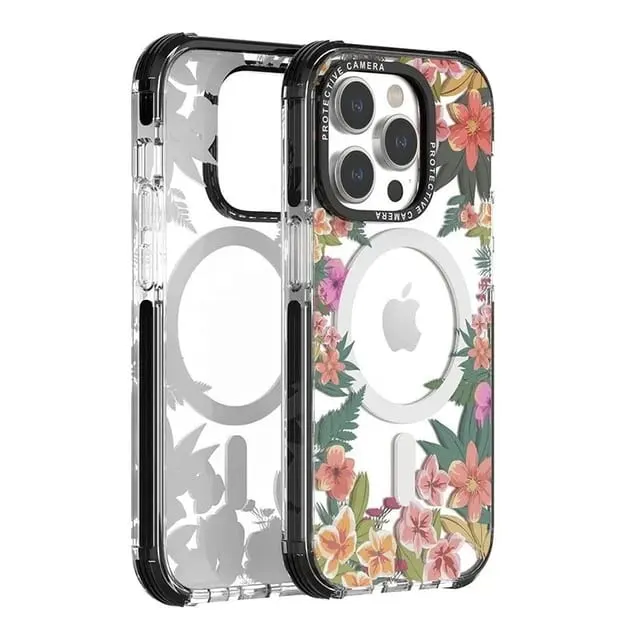 Floral Phone Case for iPhone 14 Pro Max MagSafe Case