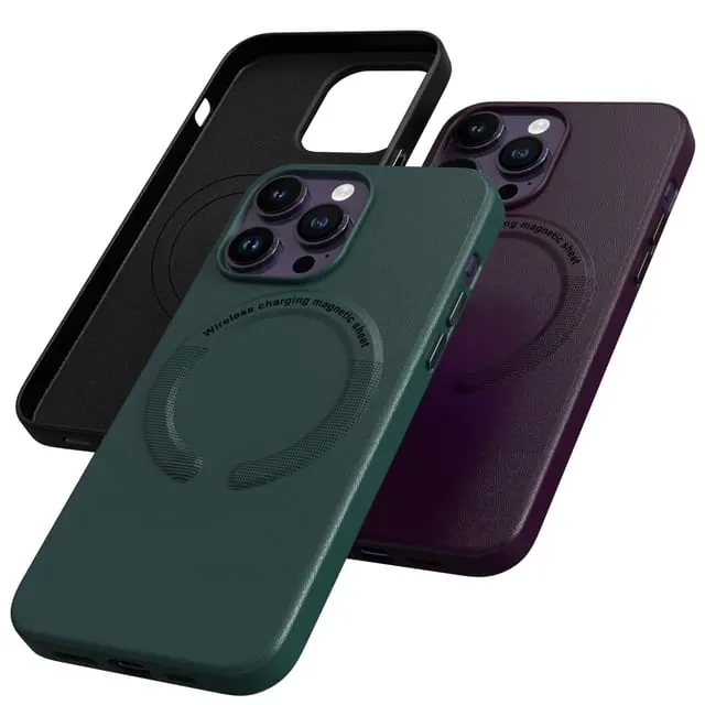 Microfiber Lining Solid Color Phone Case with Magnetic Back