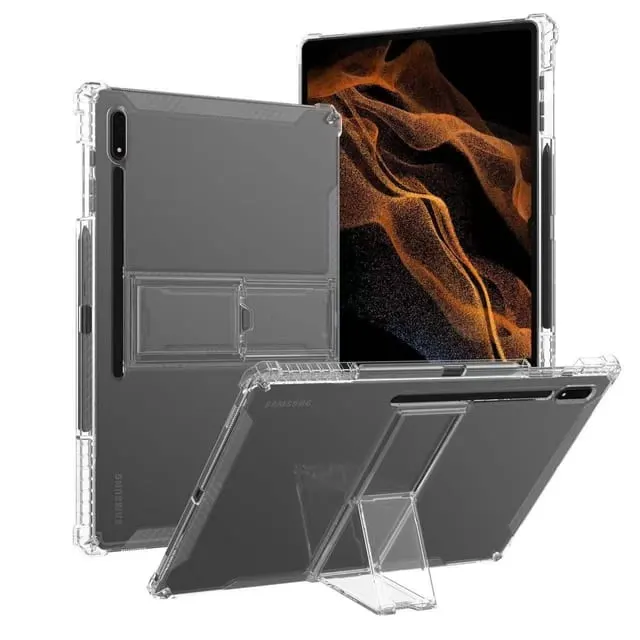 Clear Tablet Case with Kickstand Pencil Holder for Samsung