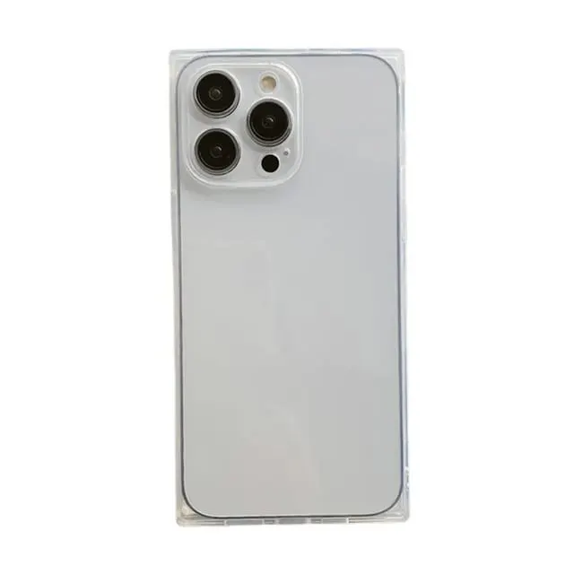 Wholesale Newest Transparent Square iPhone Case Lens Protection